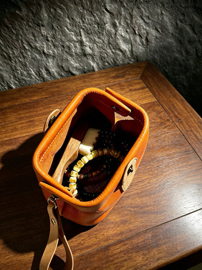 Soft Texture Leather Wenwan Storage Bag, Portable,Dustproof