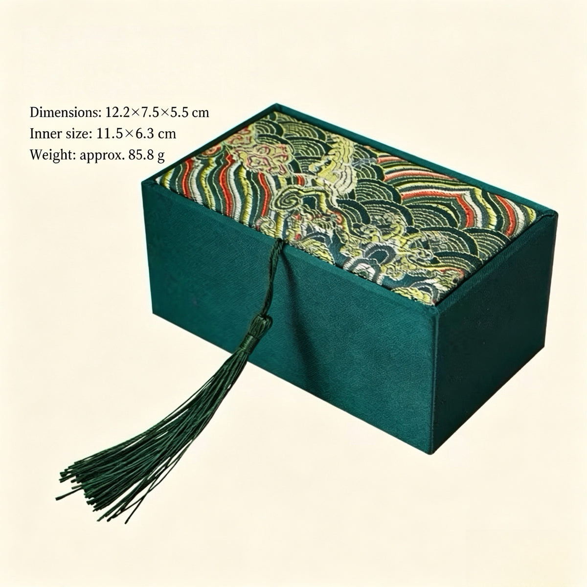 Chinese Traditional Brocade Storage Box for Wenwan Pair Walnuts, Silk Tassel Gift & Display Case